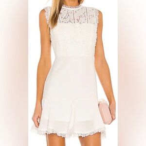 NWT Heartloom REVOLVE Size M Cammie Mini Dress White Lace Bride Minimalist